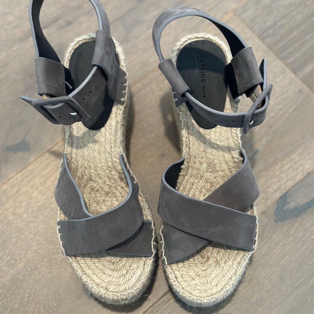 Celine flat form espadrille sandals - Picture 2 of 3